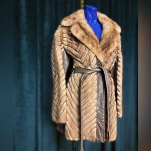 Elegant Tan Fur Coat